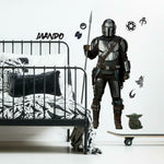 RoomMates Mandalorian In Beskar Peel And Stick Wall Decals, Brown, Gray, Black Boys Room Disney Mando Stickers