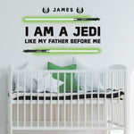 Roommates I AM A JEDI HEADBOARD Glow In the Dark Peel & Stick Giant Wall Decals Personalized Kids Room Stickers w/ Alphabet