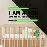 Roommates I AM A JEDI HEADBOARD Glow In the Dark Peel & Stick Giant Wall Decals Personalized Kids Room Stickers w/ Alphabet