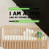 Roommates I AM A JEDI HEADBOARD Glow In the Dark Peel & Stick Giant Wall Decals Personalized Kids Room Stickers w/ Alphabet