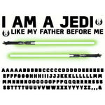 Roommates I AM A JEDI HEADBOARD Glow In the Dark Peel & Stick Giant Wall Decals Personalized Kids Room Stickers w/ Alphabet