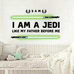 Roommates I AM A JEDI HEADBOARD Glow In the Dark Peel & Stick Giant Wall Decals Personalized Kids Room Stickers w/ Alphabet