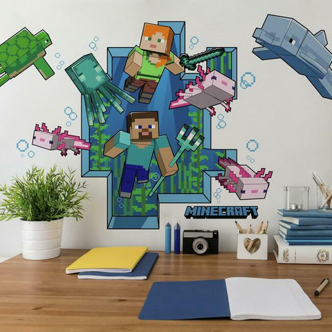 Roommates MINECRAFT Peel And Stick Giant Wall Decals Kids Room Game Room Stickers