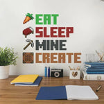 Minecraft Eat Sleep Mine Create Quote Peel and Stick Wall Decals