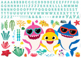 Baby Shark Peel And Stick Giant Wall Decals With Alphabet Personalized Headboard