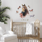 Watercolor Wild Horses Peel and Stick Giant Wall Decals RMK5152GM