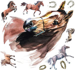 Watercolor Wild Horses Peel and Stick Giant Wall Decals RMK5152GM