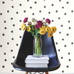 RoomMates Dots Black Peel & Stick Wallpaper - EonShoppee