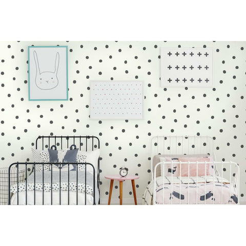 RoomMates Dots Black Peel & Stick Wallpaper - EonShoppee