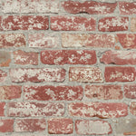 Stuccoed Dark Red Brick Peel And Stick Wallpaper - EonShoppee
