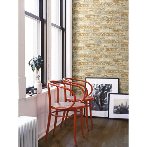 Stuccoed Brown Brick Peel And Stick Wallpaper - EonShoppee