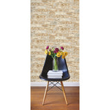 Stuccoed Brown Brick Peel And Stick Wallpaper - EonShoppee