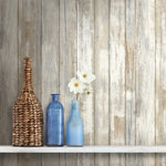 Distressed Wood Tan Peel And Stick Wallpaper - EonShoppee