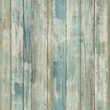 Distressed Wood Blue Peel And Stick Wallpaper - EonShoppee