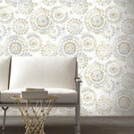 RoomMates Bohemian Tan/Blue Peel & Stick Wallpaper - EonShoppee