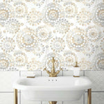RoomMates Bohemian Tan/Blue Peel & Stick Wallpaper - EonShoppee