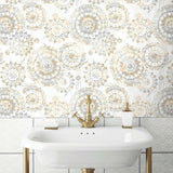RoomMates Bohemian Tan/Blue Peel & Stick Wallpaper - EonShoppee