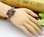 Antique Gold Plated Ethnic Cuff Bracelet Bangle Wedding Gift Fashion Jewelry Openable Bracelet
