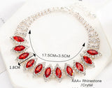 Stunning Silver Red Wedding Crystal Bracelet Bangle Fashion Accessory Bridal Jewelry Bracelet for Women