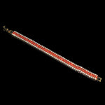 Dazzling Golden Red Shiny Crystal Tennis Link Chain Bridal Wedding Fashion Jewelry Bracelet For Women