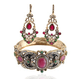 Stunning Ethnic Style Long Drop Earrings And Lovely Wide Bangle Kada Bracelet Fashion Jewelry Set