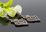 Ethnic Style Ruby Emerald Green Fashion Long Drop Earrings Indian Bridal Wedding Jewelry