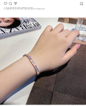 Fashion Charm CZ Rose Gold Sparking Baguettes Tennis Adjustable Bracelet Fashion Jewelry for Women
