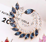 Gorgeous High Quality Royal Blue Fine Rhinestone Crystals Peacock Studs Fashion Jewelry Earrings