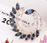 Gorgeous High Quality Royal Blue Fine Rhinestone Crystals Peacock Studs Fashion Jewelry Earrings