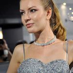 Sparkling 3 Row Silver Crystal Collar Chain Choker Necklace Stunning Neckpiece Bridal Wedding Fashion Jewelry
