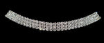 Sparkling 3 Row Silver Crystal Collar Chain Choker Necklace Stunning Neckpiece Bridal Wedding Fashion Jewelry