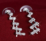 Silver Crystal Bridal Bridesmaid Choker Necklace & Earrings Wedding Evening Fashion Jewelry Set