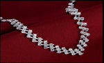 Silver Crystal Bridal Bridesmaid Choker Necklace & Earrings Wedding Evening Fashion Jewelry Set
