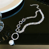 Geometric Silver Choker Necklace for Women Pearl Pendant Necklace Charm Jewelry - EonShoppee