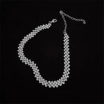 Shiny Clear Silver Full Rhinestone Crystal Neck Band Choker Necklace Women Fashion Jewelry Necklace