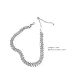 Shiny Clear Silver Full Rhinestone Crystal Neck Band Choker Necklace Women Fashion Jewelry Necklace