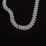 Shiny Clear Silver Full Rhinestone Crystal Neck Band Choker Necklace Women Fashion Jewelry Necklace