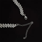 Shiny Clear Silver Full Rhinestone Crystal Neck Band Choker Necklace Women Fashion Jewelry Necklace