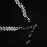 Shiny Clear Silver Full Rhinestone Crystal Neck Band Choker Necklace Women Fashion Jewelry Necklace