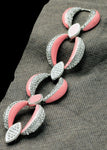 Lovely Silver Pink Bohemia Style Wide Chunky Charm Fashion Jewelry Bracelet For Women