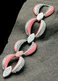 Lovely Silver Pink Bohemia Style Wide Chunky Charm Fashion Jewelry Bracelet For Women