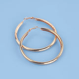 Trendy Golden 70mm Hoop Earrings Smooth Big Exaggerated Earrings for Women Punk Fashion Jewelry