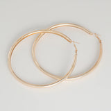Trendy Golden 70mm Hoop Earrings Smooth Big Exaggerated Earrings for Women Punk Fashion Jewelry