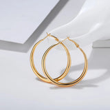 Trendy Golden 70mm Hoop Earrings Smooth Big Exaggerated Earrings for Women Punk Fashion Jewelry