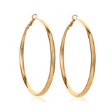 Trendy Golden 70mm Hoop Earrings Smooth Big Exaggerated Earrings for Women Punk Fashion Jewelry