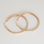 Trendy Golden 70mm Hoop Earrings Smooth Big Exaggerated Earrings for Women Punk Fashion Jewelry