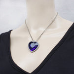 Fashion Sapphire Blue Crystal Love Titanic Heart Of The Sea Sweater Chain Pendant Necklace & Earrings Best Valentines Gift