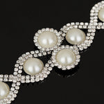 Shiny Silver Crystal And Pearl Chain Bracelet Women Wedding Fashion Jewelry