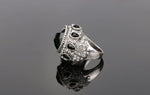 Silver Black Stone Resin Crystal Wedding Fashion Jewelry Ring For Women Size # 7 - EonShoppee