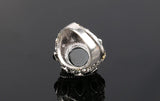 Silver Black Stone Resin Crystal Wedding Fashion Jewelry Ring For Women Size # 7 - EonShoppee
